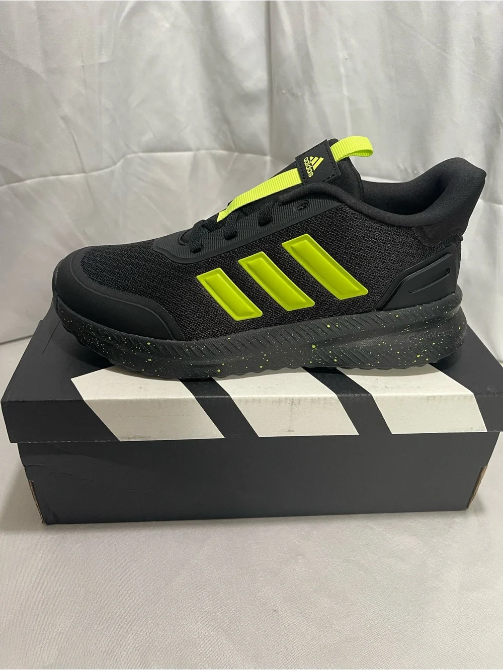 Adidas X_PLR Path K Kids Sneakers Black Volt Green Size 4 NIB KJ1817 NEW